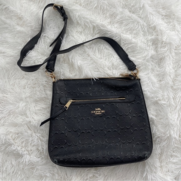 Coach Handbags - Coach Black Embossed Crossbody Bag
